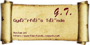 Gyárfás Tünde névjegykártya