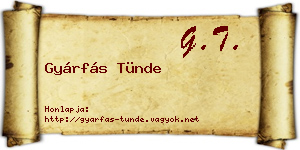 Gyárfás Tünde névjegykártya